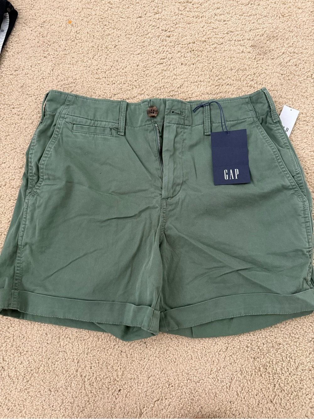 GAP Women's Olive Green Flat Front Shorts